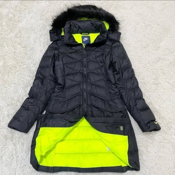Nike Jackets & Blazers - Nike Womens 550 Power Down Puffer Large Black Hooded Lightweight Performance‌‌‌‌